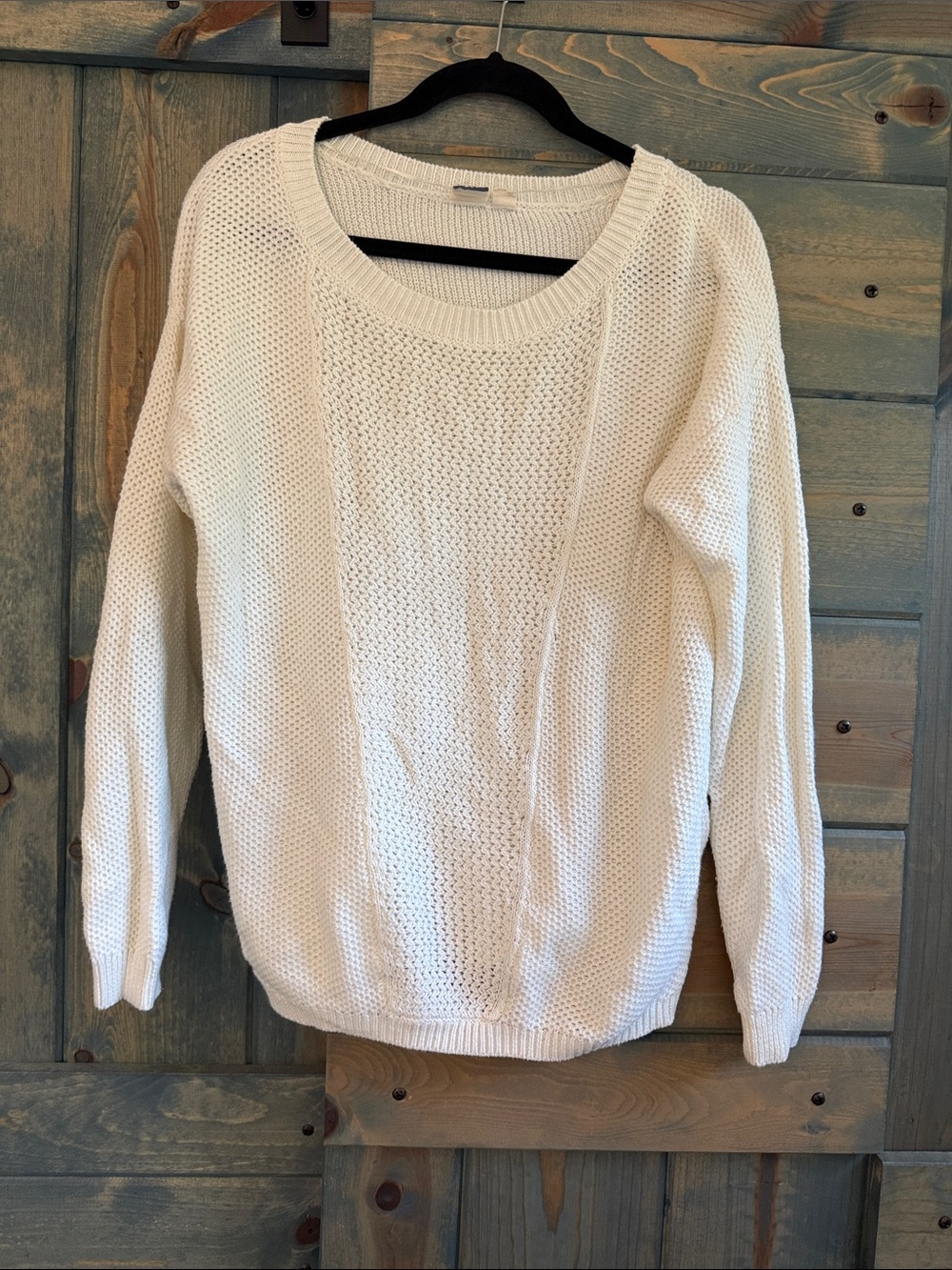 Roxy Cream Knit Scoop Neck Sweater